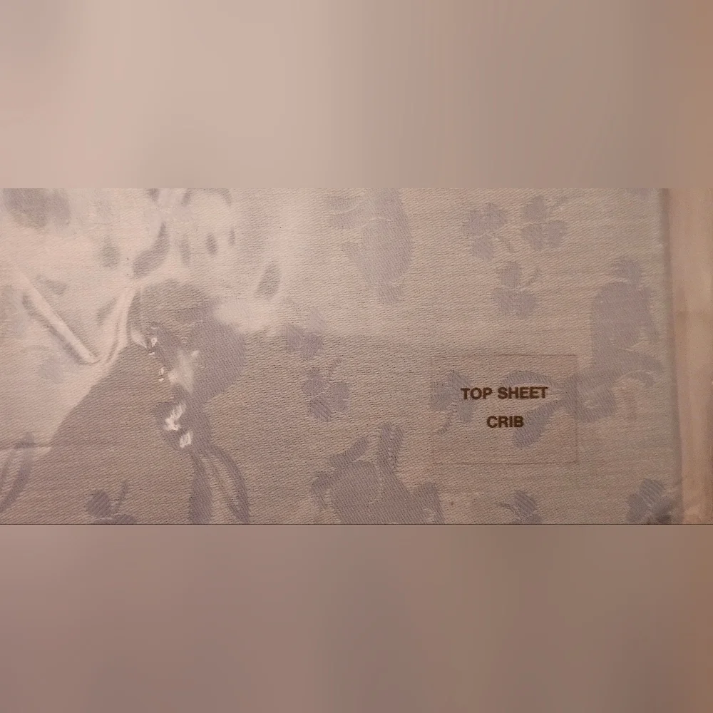 SDH YGLE Natural Fiber Crib Sheet Fitted - Rabbits - 100% Cotton Jacquard Damask
